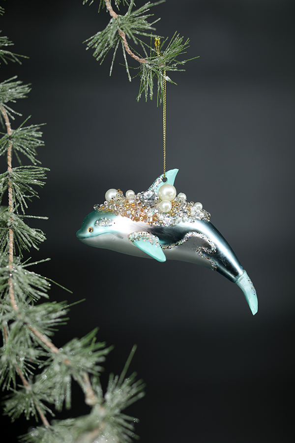 Delfīns Ziemassvētku eglītes rotājums